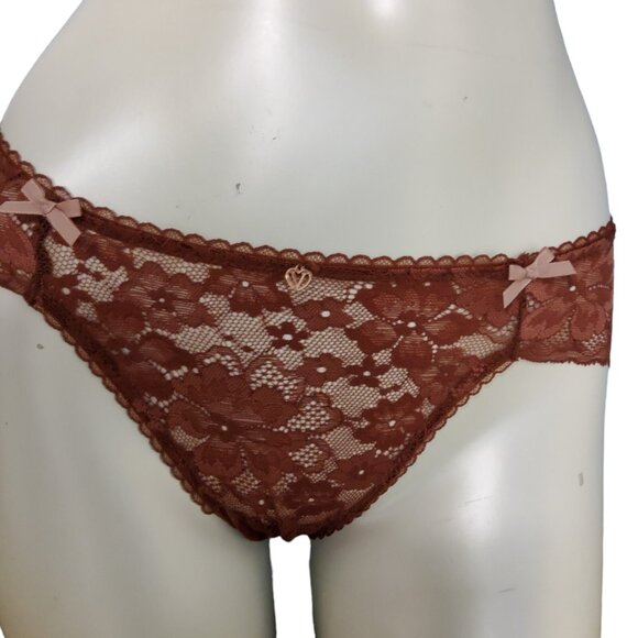 Victoria’s Secret Lace Hiphugger Panty Womens Size Small Brown Body By Victoria - Picture 7 of 7
